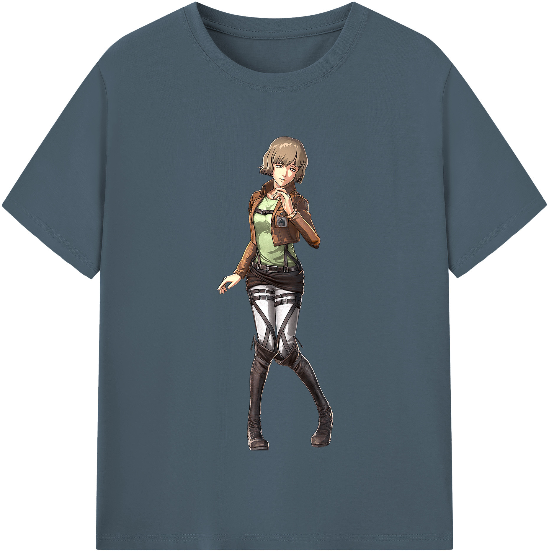（画像用） 進撃の巨人 ヒツチ Attack on Titan Hitch 綿100％半袖Tシャツ（フロントプリント）
